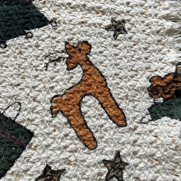 Cotton Christmas Crown Crafts Tapestry Blanket 60"x48" Grandma Cottage Core - Picture 5 of 6